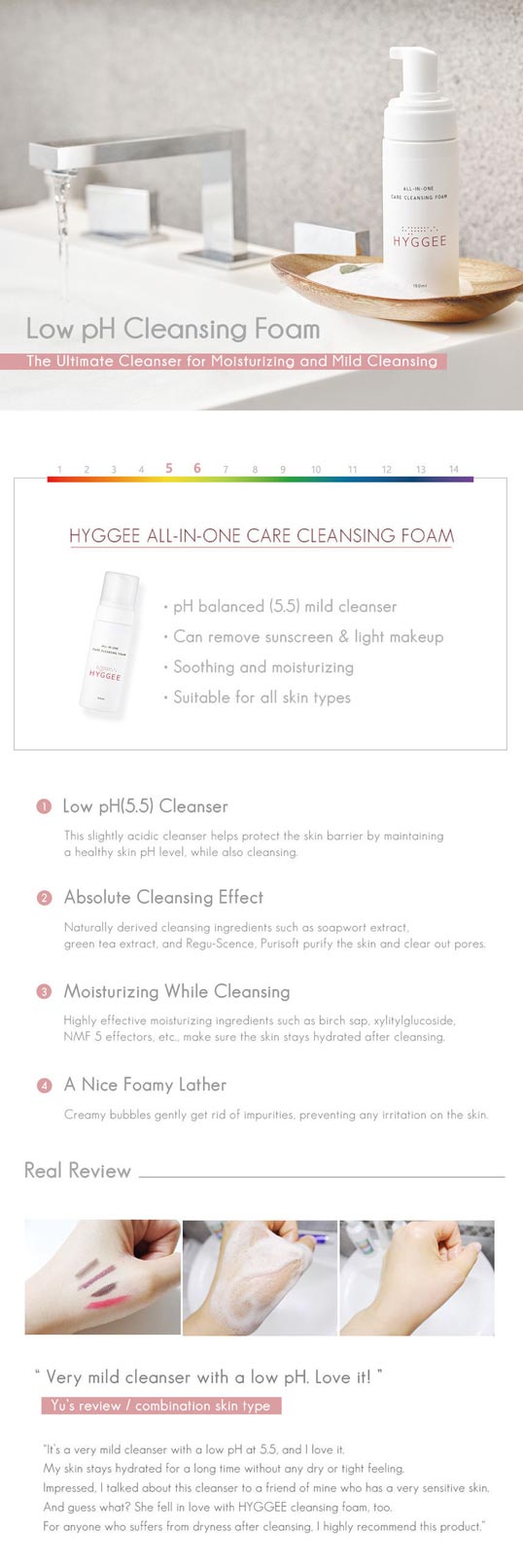 Hyggee All in One Care Cleansing Foam Low Description Inforgraphics
