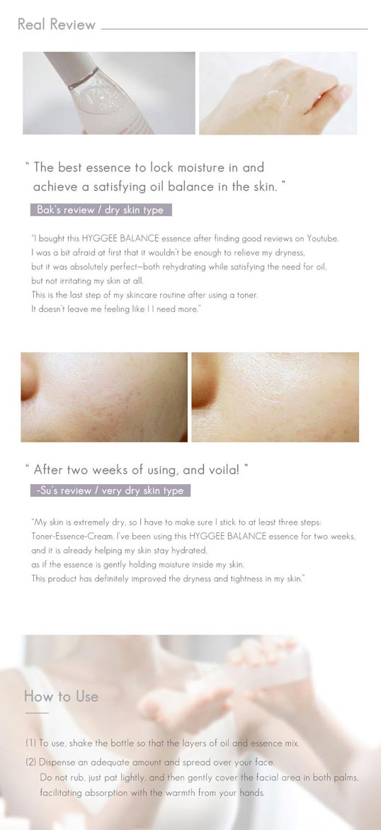 Hyggee Onestep Facial Essence | Balance 110ml reviews customers feedback photos before and after