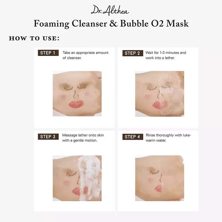 Foaming Cleanser & Bubble O2 Mask how to use