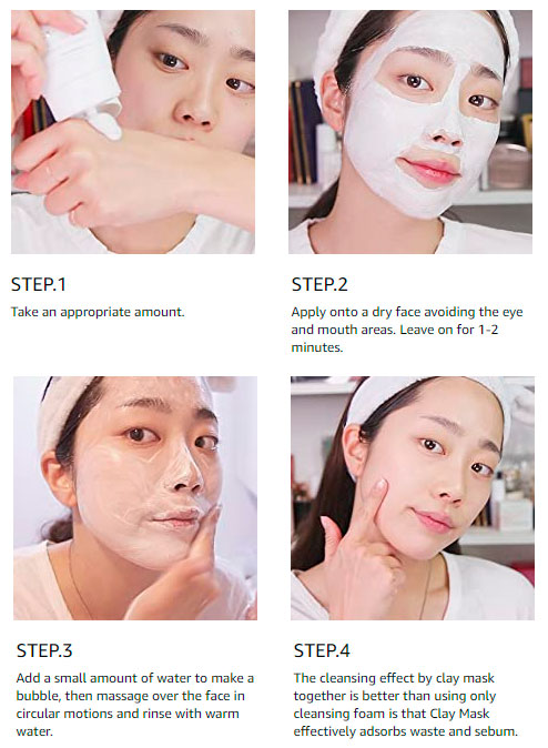 how to use Rice Pure Clay Mask To Foam Cleanser